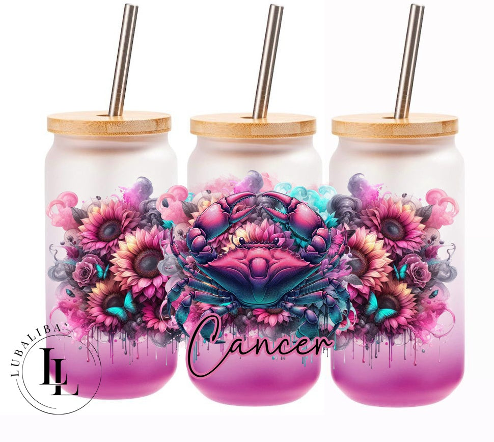 Glas " Cancer - Krebs " Sternzeichen ArtNr.: STF